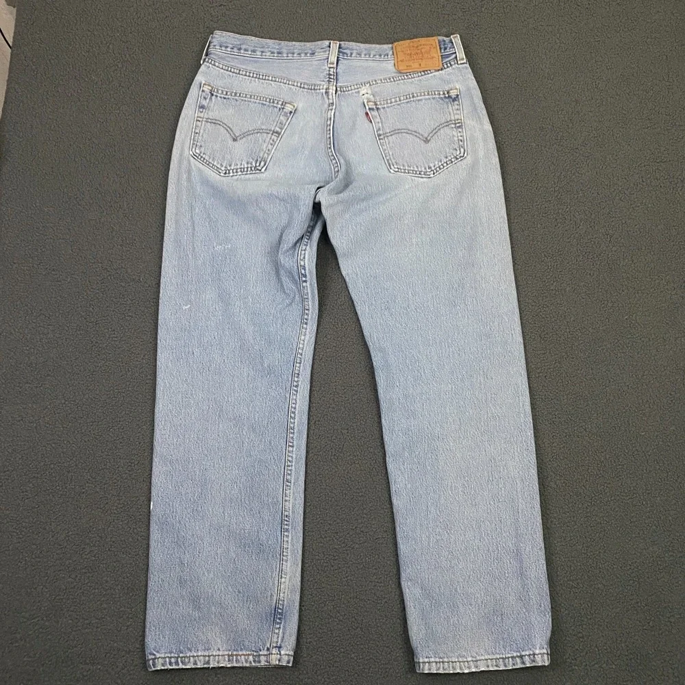 Vintage Levis 501 Jeans Mens FITS Men 33x30 Denim Button Fly Distressed Made USA